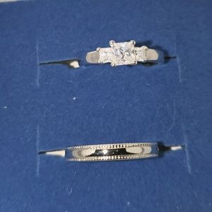 CZ Wedding Toe Ring Set